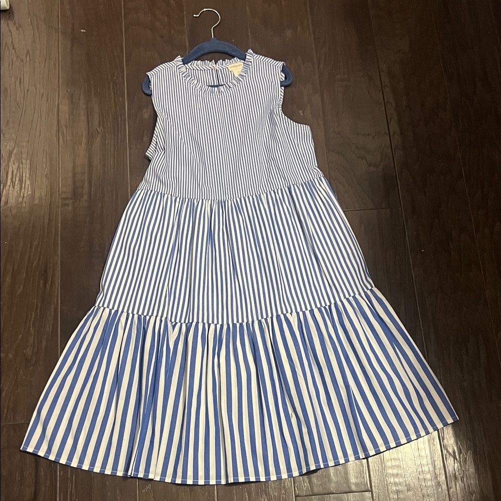Crewcuts Blue and White Striped Kids Dress